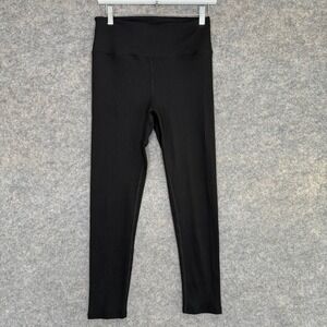 Carbone 38 Ribbed Legging Yoga Pants Womens Large 7/8 High Rise Black 24" Inseam
